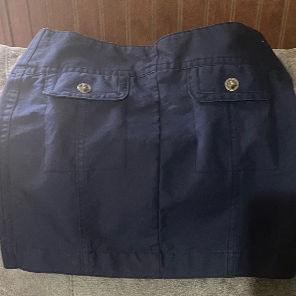 Navy Blue Skirt with Button Details